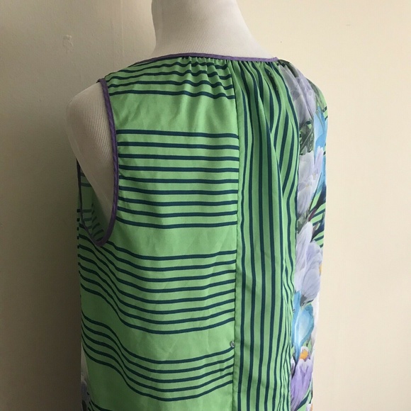 SALE!! EUC! Dream Daily Women's Sz Medium Floral Green/Purple Lightweight Dress - Picture 6 of 12